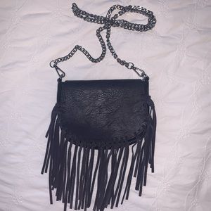 Navy Cross Body Faux Leather Bag